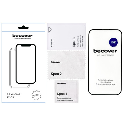 Защитное стекло BeCover для Apple iPhone 15 Pro 10D Black (711331)