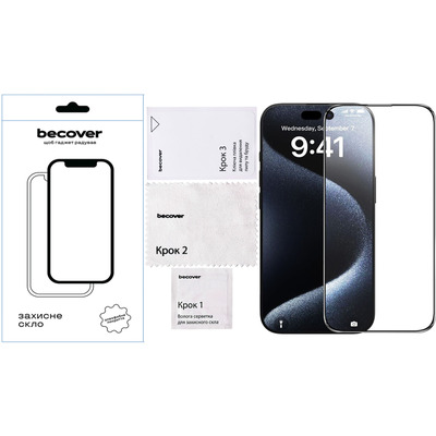 Защитное стекло BeCover для Apple iPhone 16 Plus Black (712123)