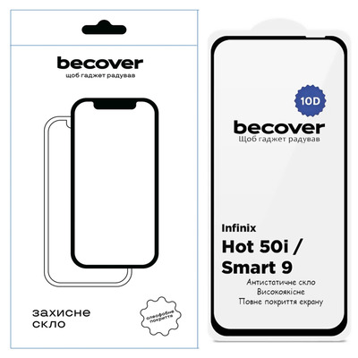 Защитное стекло BeCover для Infinix Hot 50i (X6531) Black, 10D (712713)