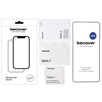 Защитное стекло BeCover для Oppo Reno12 F 5G Black 10D (712739)