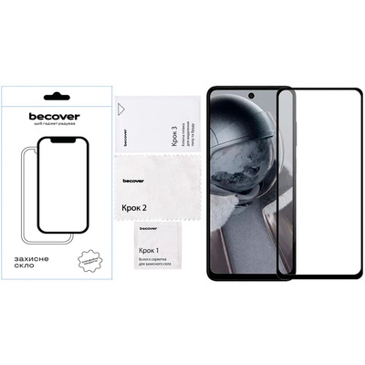 Защитное стекло BeCover для Poco F6 Pro Black (712585)