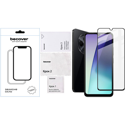 Защитное стекло BeCover для Xiaomi Redmi 14C 4G / Poco C75 Black (712320)