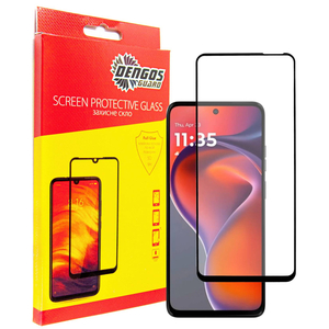 Защитное стекло Dengos для Motorola G15/G15 Power Black Full Glue (TGFG-397)
