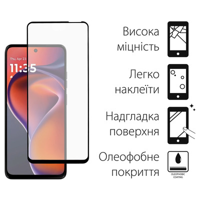 Защитное стекло Dengos для Motorola G15/G15 Power Black Full Glue (TGFG-397)