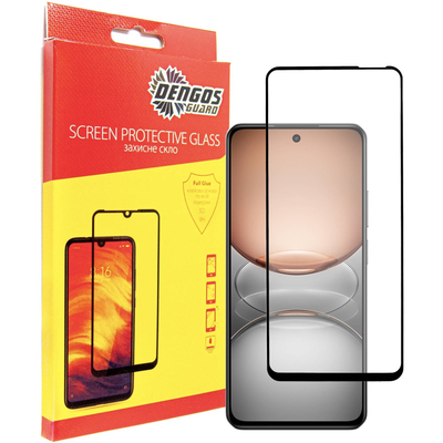 Защитное стекло Dengos для Realme C75 Black Full Glue (TGFG-401)
