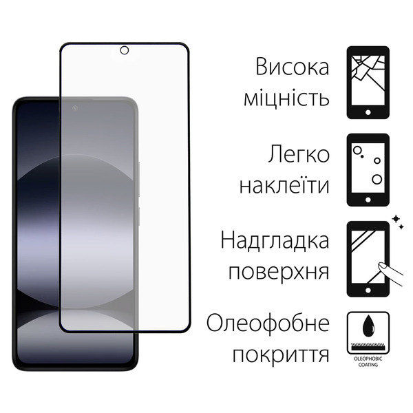 Защитное стекло Dengos для Xiaomi Redmi Note 14 Black Full Glue (DG-TG2P-63) 2шт