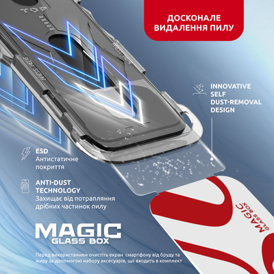 Защитное стекло Intaleo с апликатором Intaleo MagicBox для Apple iPhone 15 Pro Black (4820266742850)