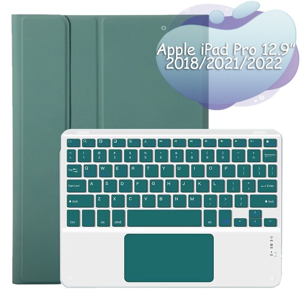Чехол с беспроводной клавиатурой (TouchPad) BeCover для Apple iPad Pro 12.9 (2020/2021/2022) Dark Green (712383)