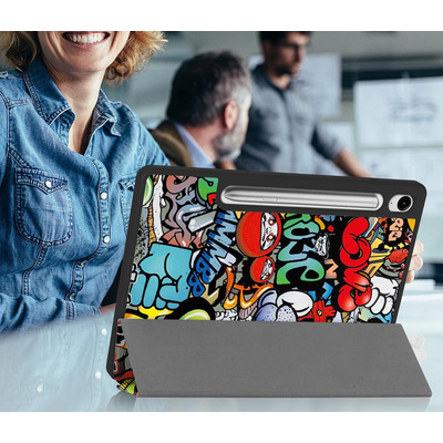 Чехол-книжка BeCover Flexible TPU Mate для Samsung Galaxy Tab S9 (SM-X710/SM-X716)/S9 FE (SM-X510/SM-X516B) Graffiti (712534)
