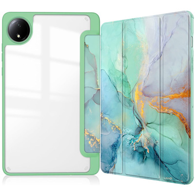 Чехол-книжка BeCover Soft Edge TPU для Xiaomi Redmi Pad SE 8.7 Green Marble (712574)