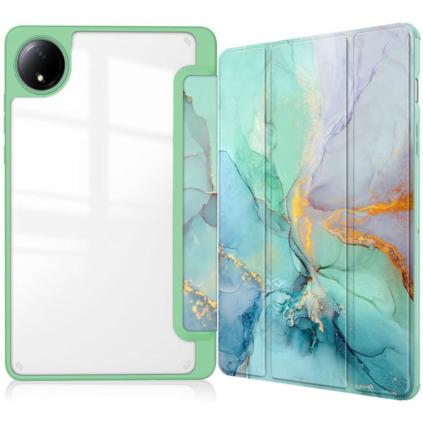 Чехол-книжка BeCover Soft Edge TPU для Xiaomi Redmi Pad SE 8.7 Green Marble (712574)
