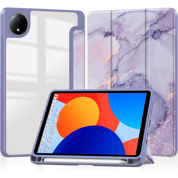 Чехол-книжка BeCover Soft Edge TPU для Xiaomi Redmi Pad SE 8.7 Purple Marble (712577)