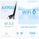 Беспроводной адаптер Fenvi FU-AX900ВT Wi-Fi 6, Bluetooth 5.3 Dual Band 2.4G 5G