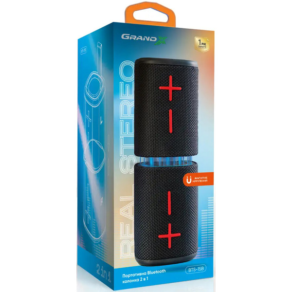 Портативна колонка Grand-X 2 в 1 BTS-15DB