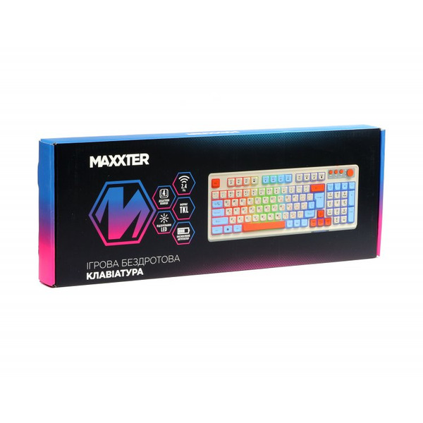 Клавиатура беспроводная Maxxter KBGW-3C01-UA White