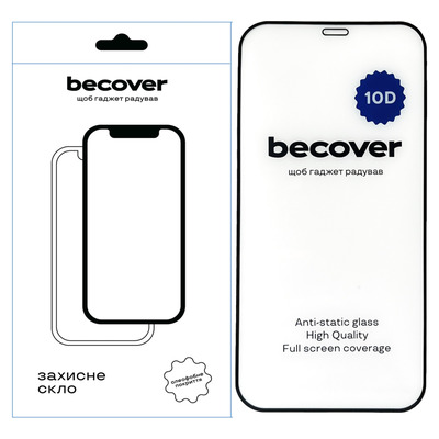 Защитное стекло BeCover для Apple iPhone 12 10D Black (711324)