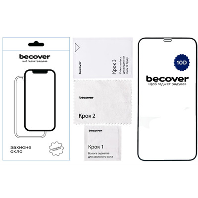Защитное стекло BeCover для Apple iPhone 12 10D Black (711324)
