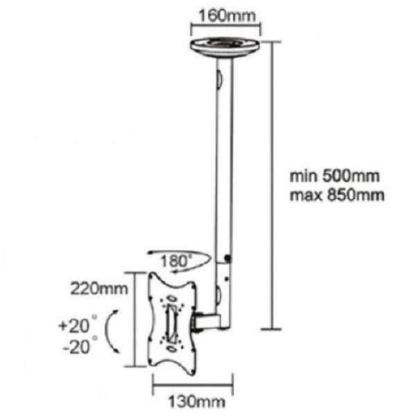 Кронштейн стельовий для ТВ ITECHmount CELB 202R