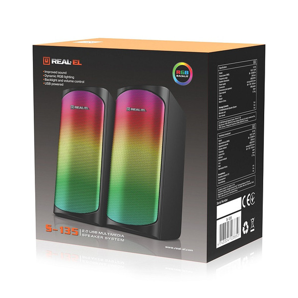 Компьютерные колонки REAL-EL S-135 Black
