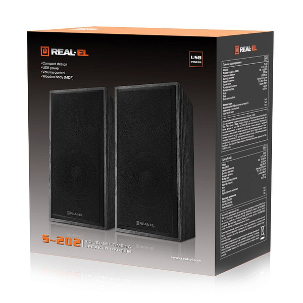 Компьютерные колонки REAL-EL S-202
