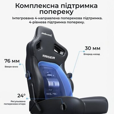 Кресло для геймеров Anda Seat Kaiser 4 V2 Size XL PVC Black (AD12YDDC-XLL-20-B-PV/C-03)