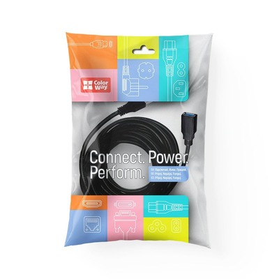 Кабель ColorWay USB - USB V 3.0 (M/F), 1.8 м, Black (CW-CBUF075-BK)