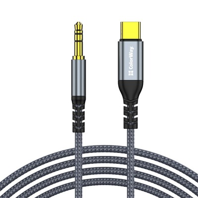 Адаптер ColorWay USB Type-C - 3.5 мм (M/M), 1.2 м, Gray (CW-CBPDJ071-G)