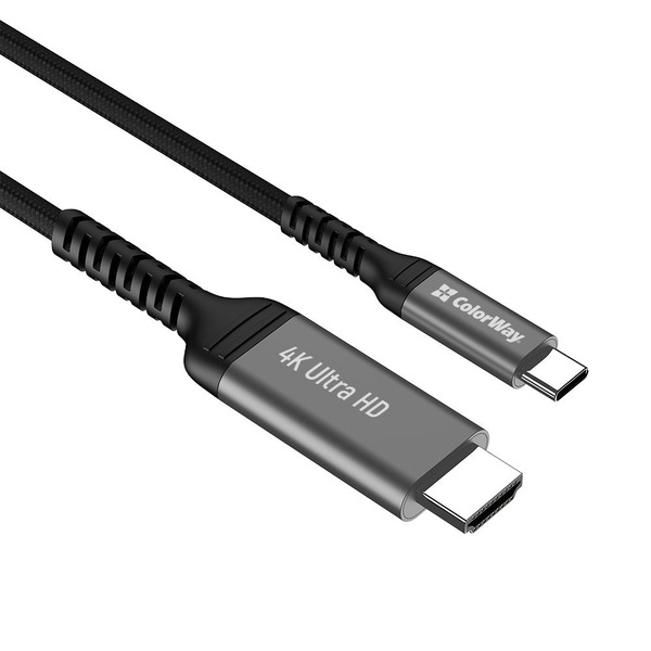 Кабель ColorWay HDMI - USB Type-C (M/M), 4K/60 Гц, 2 м, Black (CW-CBCHD077-BK)