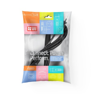 Кабель питания ColorWay CEE7/16-C7, 2 м, Black (CW-CBP085-BK)