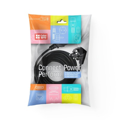 Кабель питания ColorWay CEE7/7-C13, 1.8 м, Black (CW-CBP082-BK)