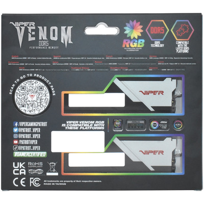 Модуль памяти DDR5 2x16GB/7200 Patriot Viper Venom RGB (PVVR532G720C34K)