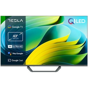 Телевизор Tesla Q43E655GUS/ 43"/ 4K UHD (3840x2160)/ 60 Гц/ со Smart TV/ 2 х 10 Вт/ wi-fi/ bluetooth/ Google TV/ серый