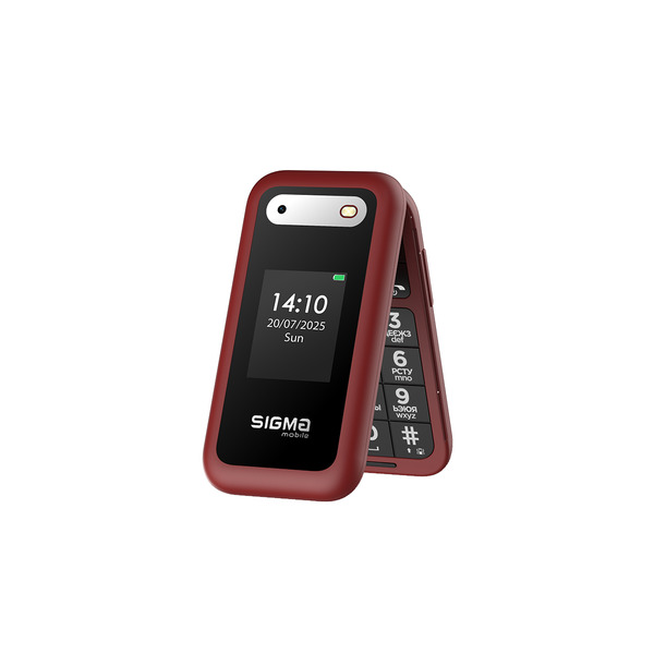 Мобильный телефон Sigma mobile X-style 281 Clik Dual Sim Red; 2.8" (320х240) TN / раскладной / Spreadtrum SC6531E / microSD до 32 ГБ / камера 0.3 Мп / 2G (GSM) / Bluetooth / 111х54х20 мм, 120 г / 1400 мАч / красный