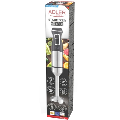 Блендер Adler AD 4628 ручний/ 1500Вт/ 1 швидк./ без чаші/ Turbo/ Ice Crush/ чорний