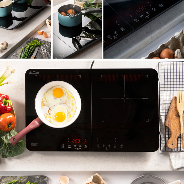 Плита настільна Camry CR 6514 індукційна/ конфорок: 2/ 3500Вт+3500В/ 60°-240° С/ склокераміка