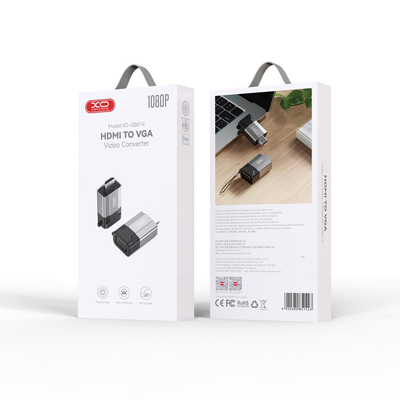Адаптер XO HDMI - VGA (M/F), Black/Grey (GB014-HDMIVGA.tranish)