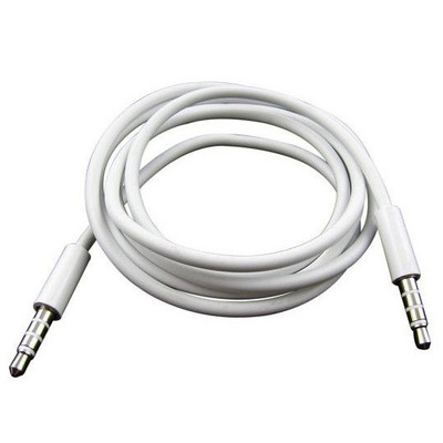 Кабель AUX Audio TRRS 3.5мм Male/Male 1м білий