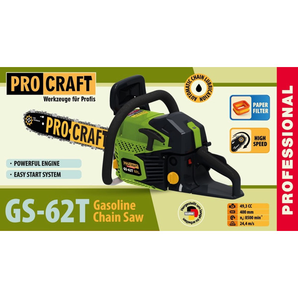 Бензопила Procraft GS-62T (2025)