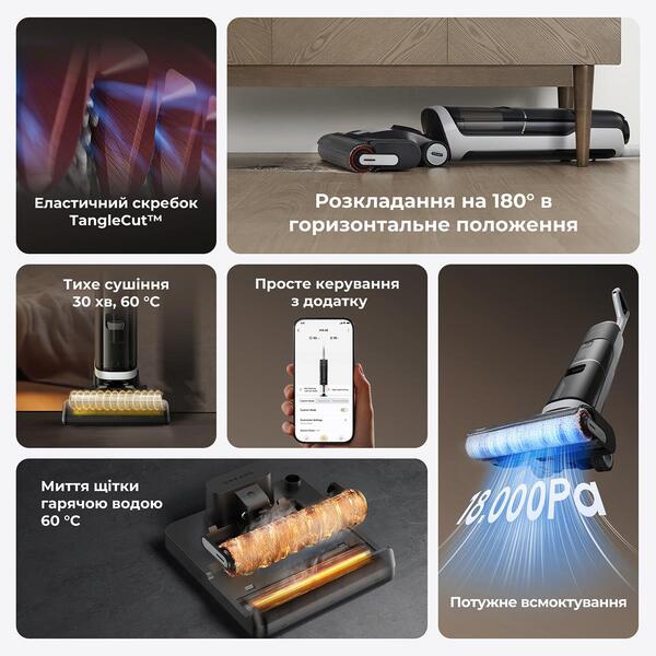 Аккумуляторный моющий пылесос Dreame Wet &amp; Dry Vacuum Cleaner H14 AE (HHR30E)