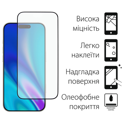 Защитное стекло Dengos для Apple iPhone 17 Pro Black Full Glue (TGFG-409)