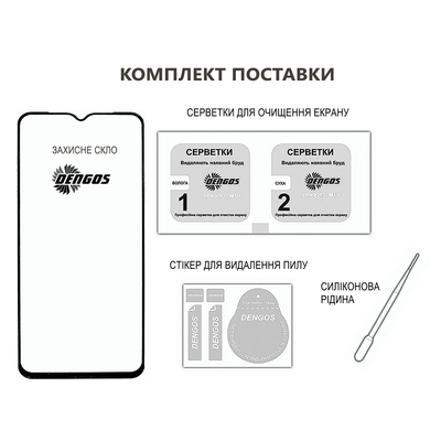 Защитное стекло Dengos для Oppo A20 Black Full Glue (TGFG-404)