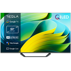 Телевизор Tesla Q50E655GUS/ 50"/ 4K UHD (3840x2160)/ 60 Гц/ со Smart TV/ 2 х 12 Вт/ wi-fi/ bluetooth/ Google TV/ серый