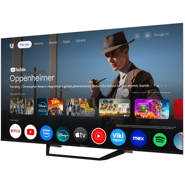 Телевизор Tesla 55E655BUS/ 55"/ 4K UHD (3840x2160)/ 60 Гц/ со Smart TV/ 2 х 12 Вт/ wi-fi/ bluetooth/ Google TV/ черный