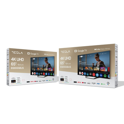 Телевизор Tesla 65E655BUS/ 65"/ 4K UHD (3840x2160)/ 60 Гц/ со Smart TV/ 2 х 12 Вт/ wi-fi/ bluetooth/ Google TV/ черный
