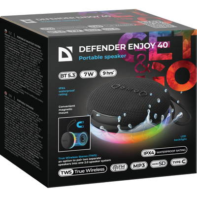 Акустична система 1.0 Defender Enjoy 40 7Вт Magnet/BT/IPX4/FM/TF/TWS