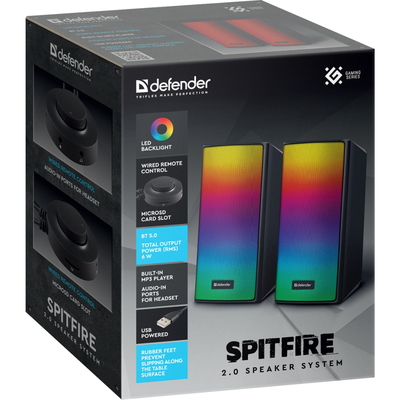 Акустична система 2.0 Defender  Spitfire 6Вт, Bluetooth/USB