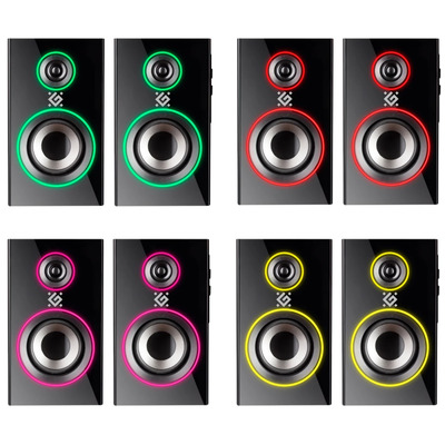 Акустична система 2.0 Solar 20 20Вт  Bluetooth 5.0+3,5мм, RGB підсвітка, чорна