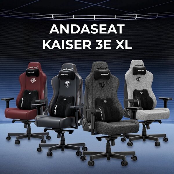 Кресло для геймеров Anda Seat Kaiser 3E XL Grey Fabric (AD23YC-XL-09-G-CF-G01)