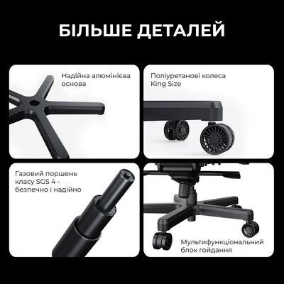 Кресло для геймеров Anda Seat Kaiser 3E XL Grey Fabric (AD23YC-XL-09-G-CF-G01)