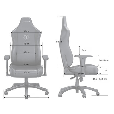 Кресло для геймеров Anda Seat Novis Size L Gray Fabric (AD23-L-01-G-F)